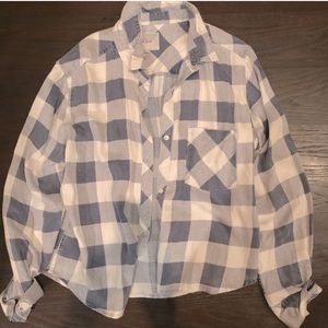 RAILS cropped denim plaid top